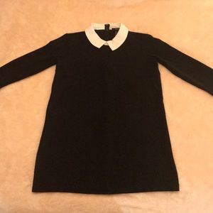 Black Forever 21 dress white collared. Size small